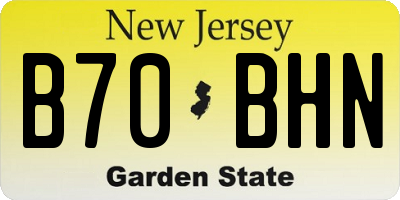 NJ license plate B70BHN