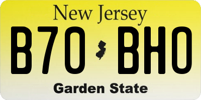 NJ license plate B70BHO