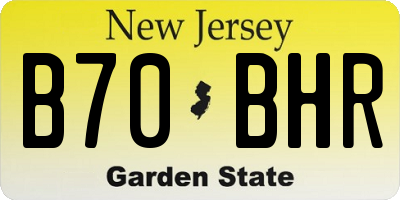NJ license plate B70BHR