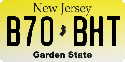NJ license plate B70BHT