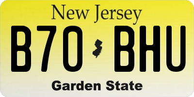 NJ license plate B70BHU