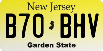 NJ license plate B70BHV