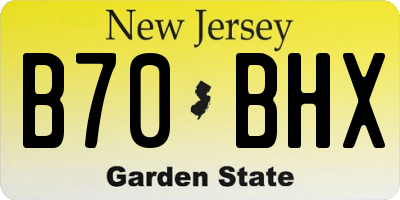 NJ license plate B70BHX