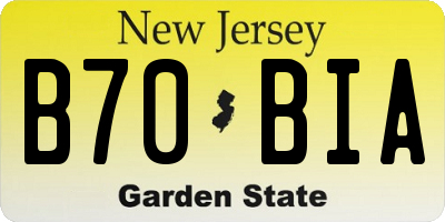 NJ license plate B70BIA