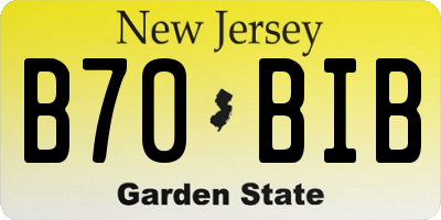 NJ license plate B70BIB