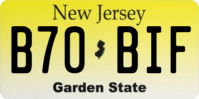 NJ license plate B70BIF