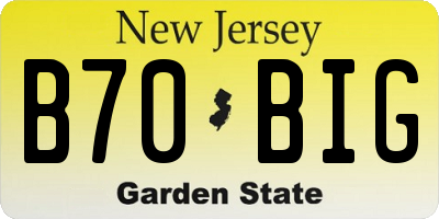 NJ license plate B70BIG