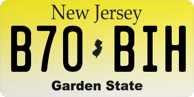 NJ license plate B70BIH