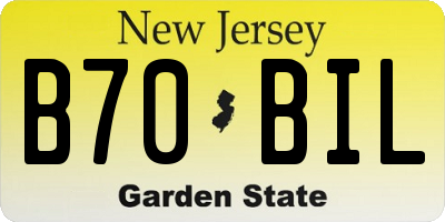 NJ license plate B70BIL