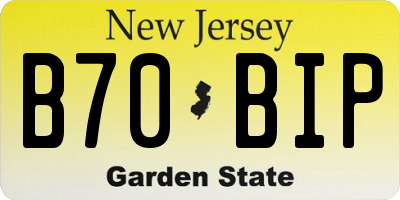 NJ license plate B70BIP