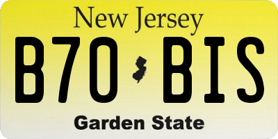NJ license plate B70BIS