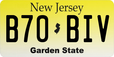 NJ license plate B70BIV