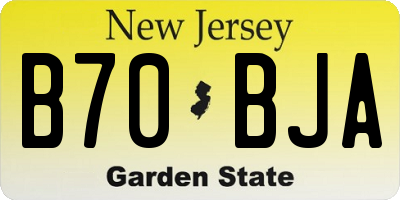 NJ license plate B70BJA