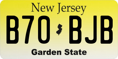 NJ license plate B70BJB