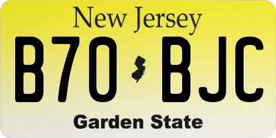 NJ license plate B70BJC