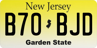 NJ license plate B70BJD