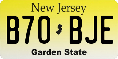 NJ license plate B70BJE