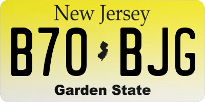 NJ license plate B70BJG