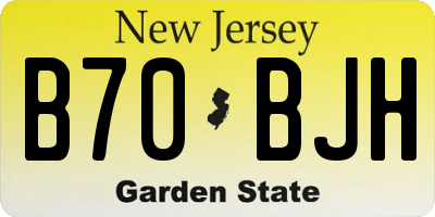 NJ license plate B70BJH