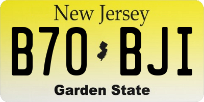 NJ license plate B70BJI