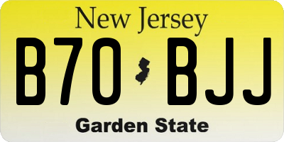 NJ license plate B70BJJ