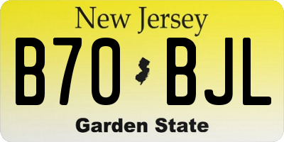 NJ license plate B70BJL
