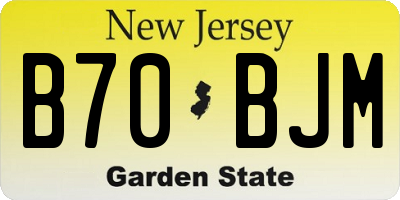 NJ license plate B70BJM