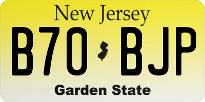 NJ license plate B70BJP