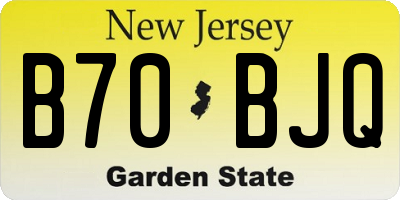 NJ license plate B70BJQ
