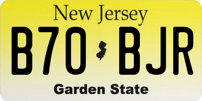 NJ license plate B70BJR