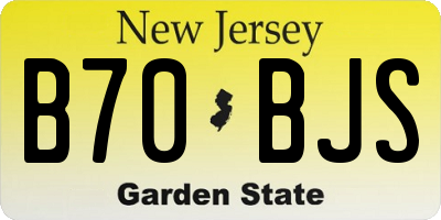 NJ license plate B70BJS