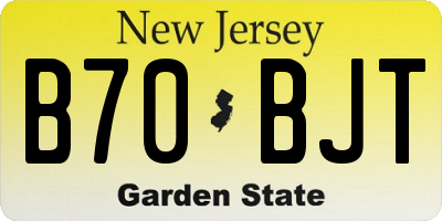 NJ license plate B70BJT