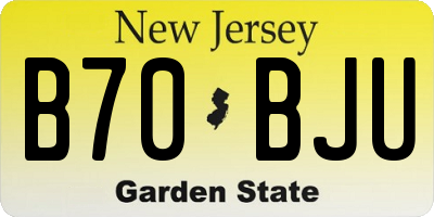 NJ license plate B70BJU