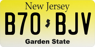 NJ license plate B70BJV
