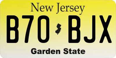 NJ license plate B70BJX