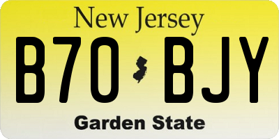 NJ license plate B70BJY