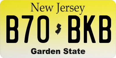 NJ license plate B70BKB