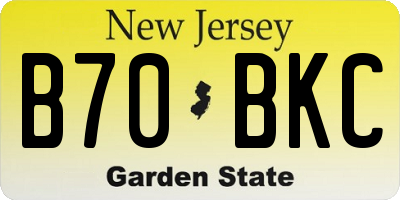 NJ license plate B70BKC