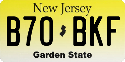 NJ license plate B70BKF