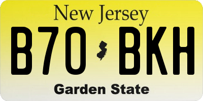 NJ license plate B70BKH