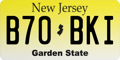 NJ license plate B70BKI