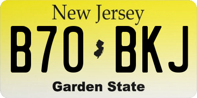 NJ license plate B70BKJ