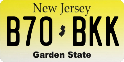 NJ license plate B70BKK