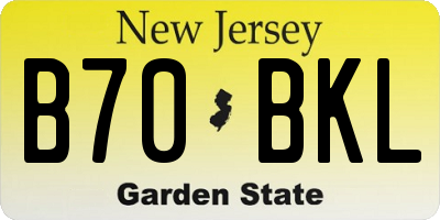 NJ license plate B70BKL
