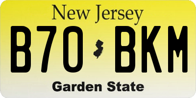 NJ license plate B70BKM