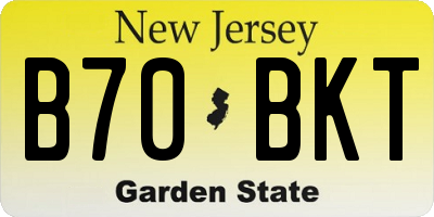 NJ license plate B70BKT