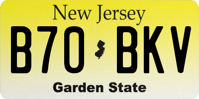 NJ license plate B70BKV