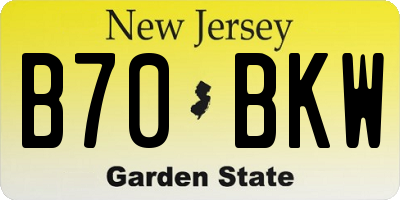NJ license plate B70BKW