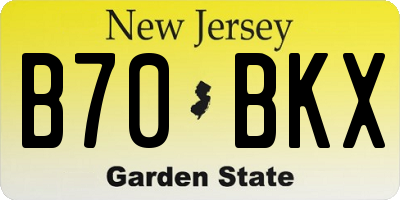 NJ license plate B70BKX
