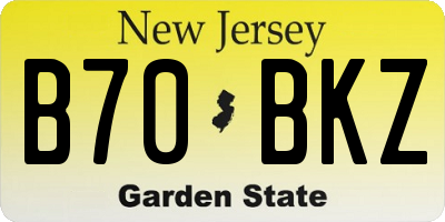 NJ license plate B70BKZ